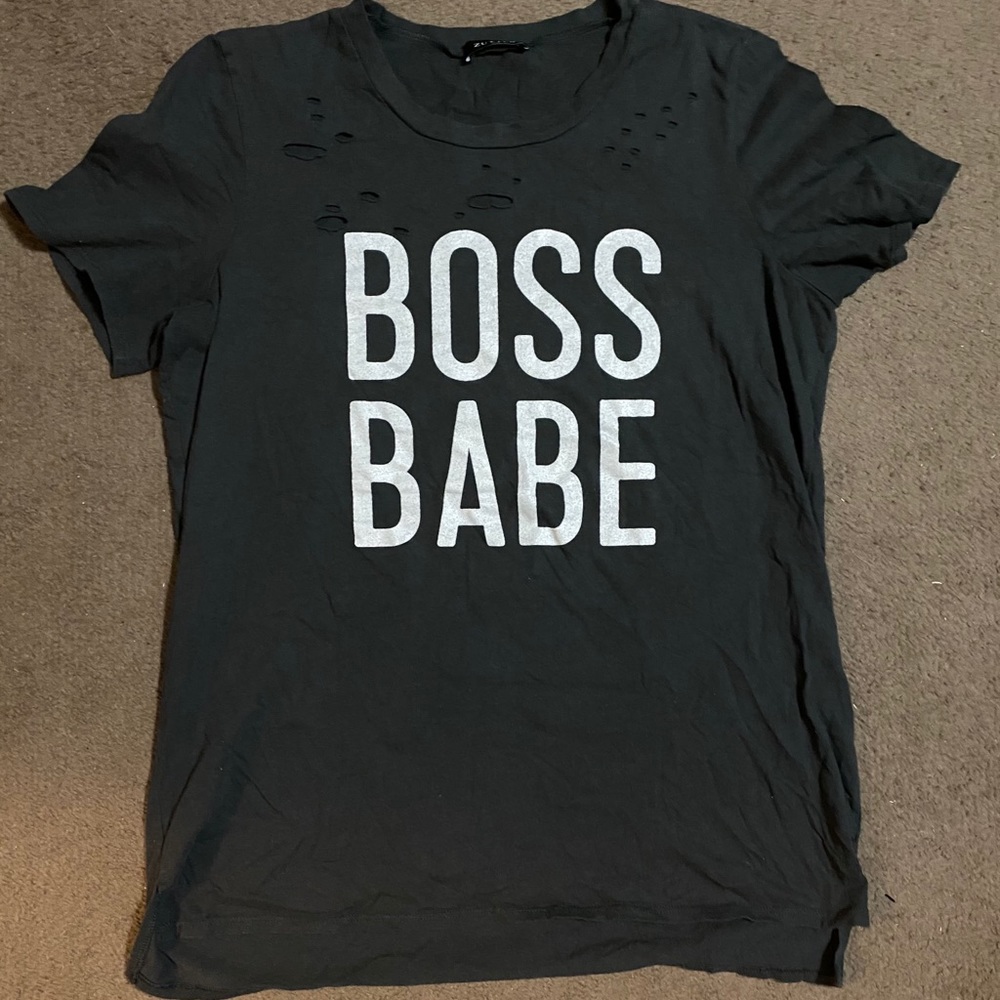 Distressed “boss babe” tee / tshirt